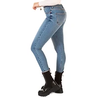 Jean skinny en denim stretch à 5 poches, longueur cheville, délavé bleu clair Jean skinny