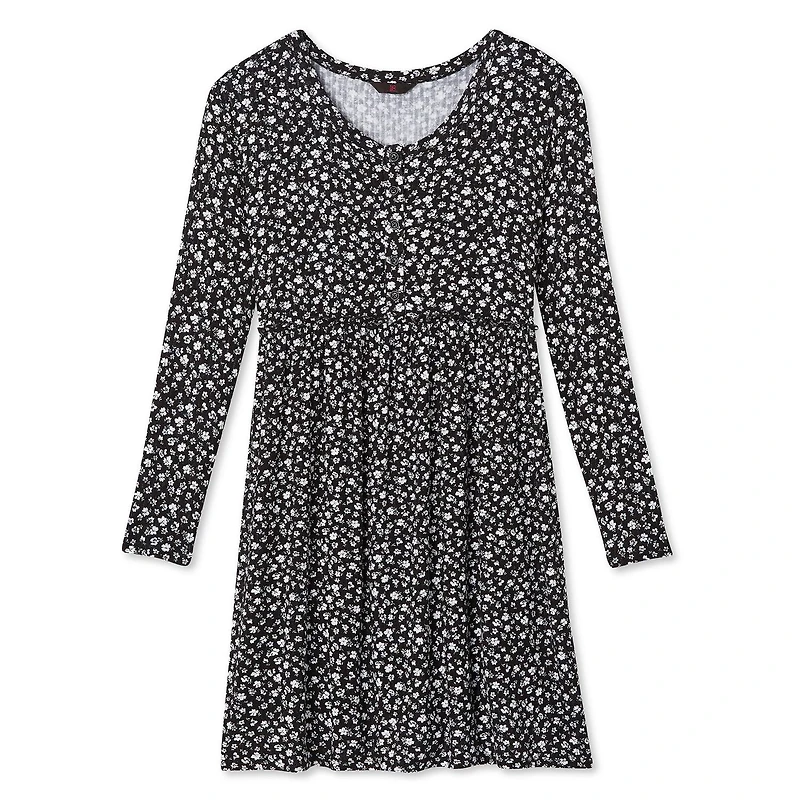 No Boundaries Women's Henley Babydoll Dress