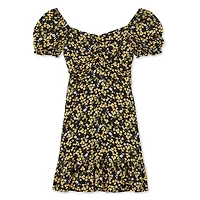 No Boundaries Women's Puff Sleeve Dress