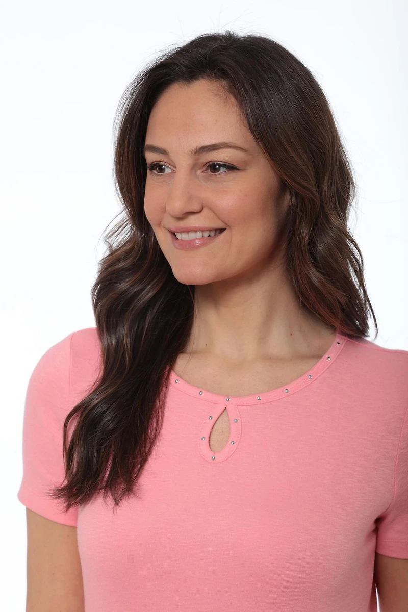 JAX Embellished Key Hole T-Shirt