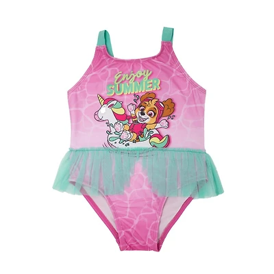 La Pat'Patrouille Maillot 1 pièce avec jupon pour fille en bas âge