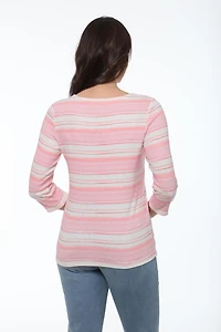 JAX 3/4 Sleeve V-Neck Knit Top