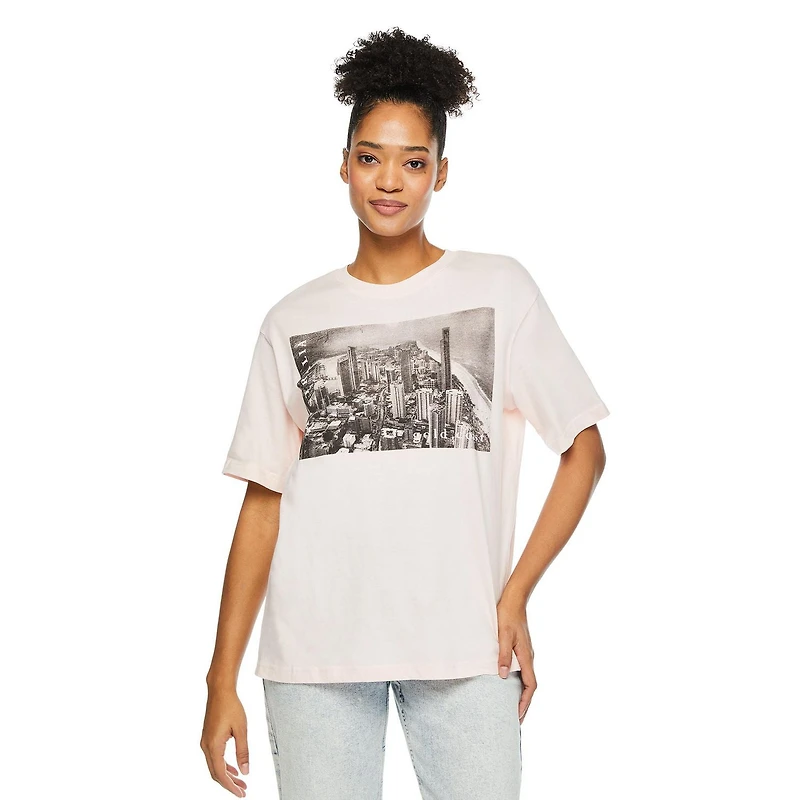 No Boundaries Women's Oversized Tee, Sizes XS-XXL