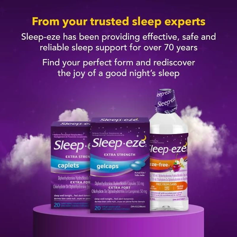 Sleep-eze Extra Strength Nighttime Sleep Aid Coated Caplets, 20 Coated caplets and safety sealed