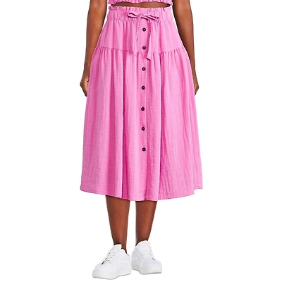 Jupe mi-longue boutonnée à l’avant George pour femmes Tailles TP–TTG