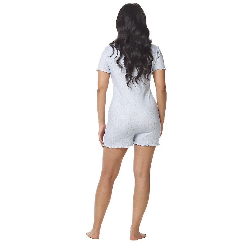 Secret Sleep Pointelle Romper with Lattice Edge-Online Exclusive
