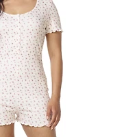 Secret Sleep Pointelle Romper with Lattice Edge-Online Exclusive