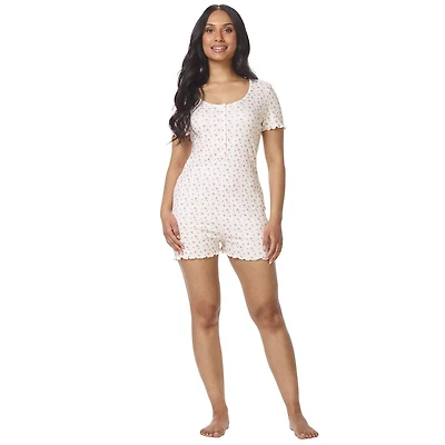 Secret Sleep Pointelle Romper with Lattice Edge-Online Exclusive