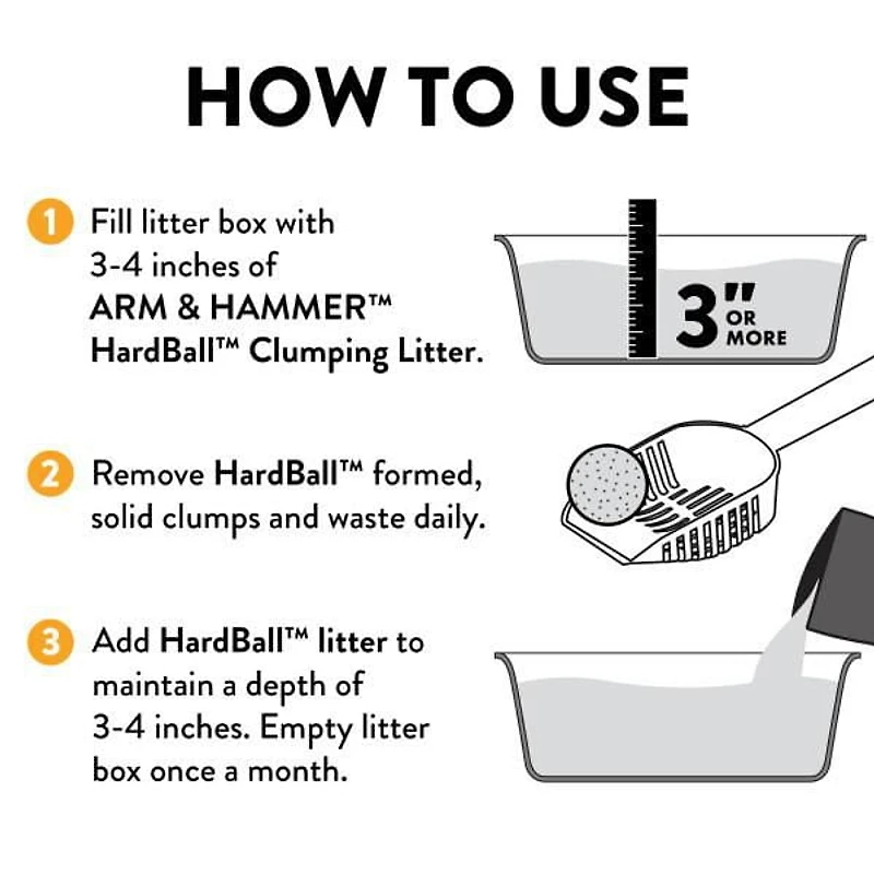 ARM & HAMMER Hardball, Litière Agglomérante Légère, Nettoyage Facile et Sans Dégât, 4,76 KG 4,76 KG