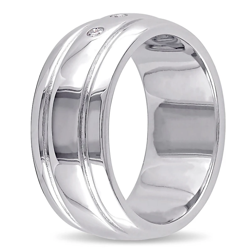 Bague de promesse à 3 pierres Miabella avec accents de diamants en argent sterling
