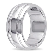 Bague de promesse à 3 pierres Miabella avec accents de diamants en argent sterling