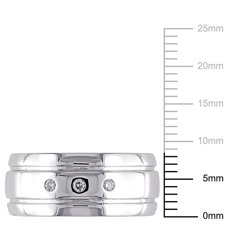 Bague de promesse à 3 pierres Miabella avec accents de diamants en argent sterling