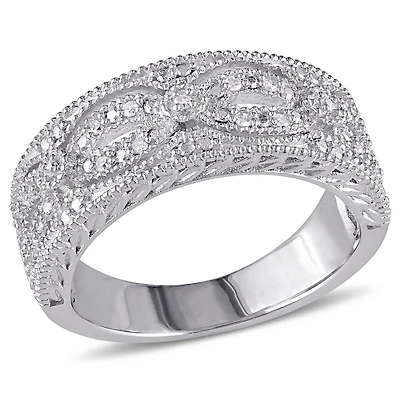 Miabella 1/10 Carat T.W. Diamond Sterling Silver Vintage Ring