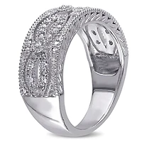 Bague rétro Miabella avec diamants 1/10 CT poids total en argent sterling