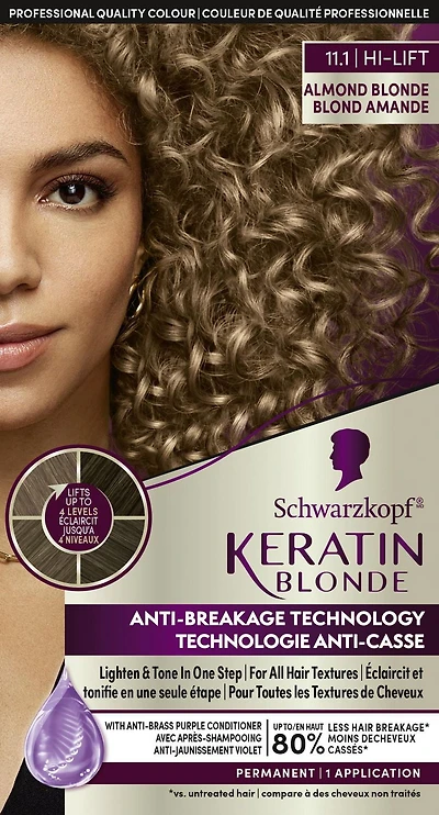 Schwarzkopf Keratin Blonde Crème colorante permanente pour cheveux Blond Amande 11.1, paquet de 1/60 ml paquet de 1/60 ml