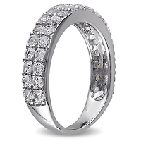 Miabella 1.50 Carat T.G.W. Created White Sapphire Sterling Silver Double-Row Semi-Eternity Ring