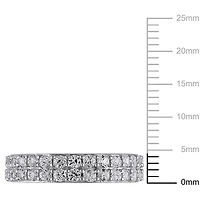 Miabella 1.50 Carat T.G.W. Created White Sapphire Sterling Silver Double-Row Semi-Eternity Ring