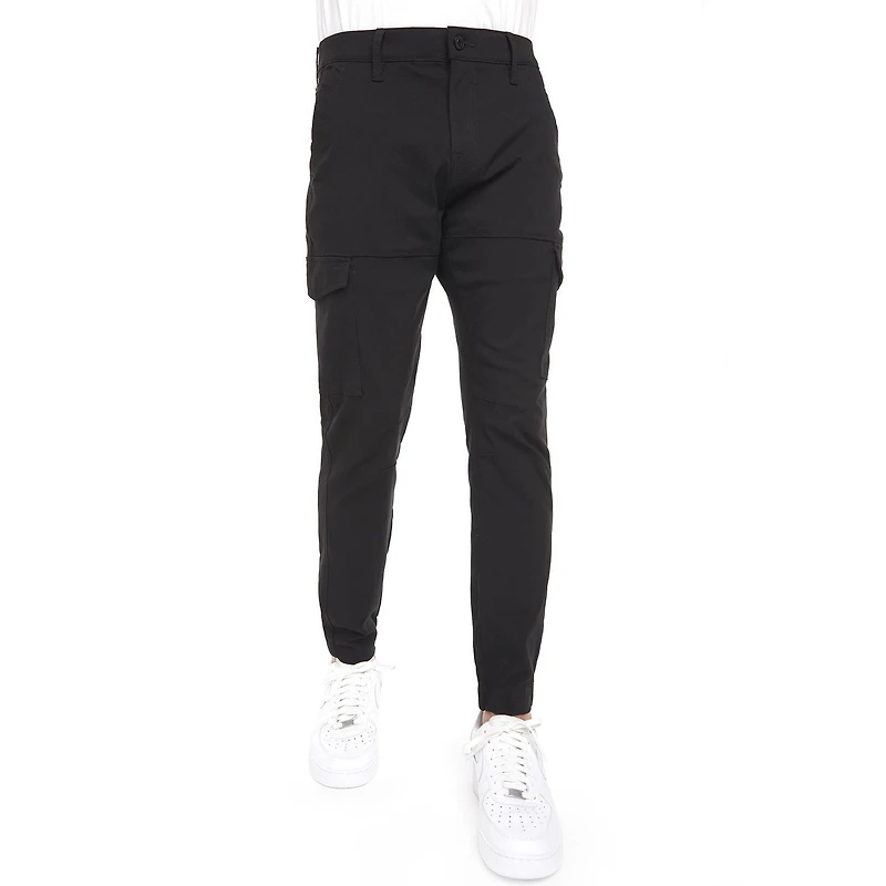 Dark Black Men's Comfort Stretch Cargo Joggers