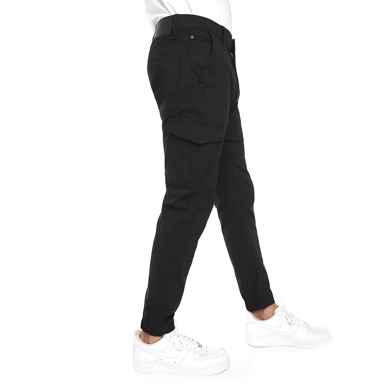 Dark Black Men's Comfort Stretch Cargo Joggers