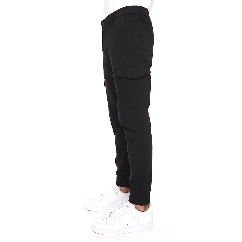 Dark Black Men's Comfort Stretch Cargo Joggers