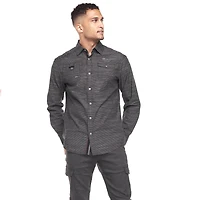 Chemise Dark Black avec poches et à manches longues pour homme