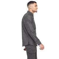 Dark Black Men's Long-Sleeve Shirt With Pockets