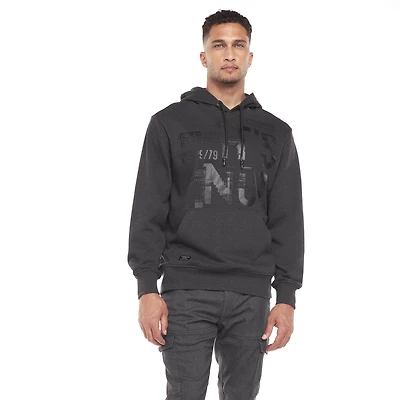 Chandail manches longues à capuchon Dark Black pour hommes