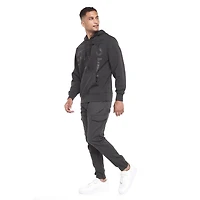 Chandail manches longues à capuchon Dark Black pour hommes
