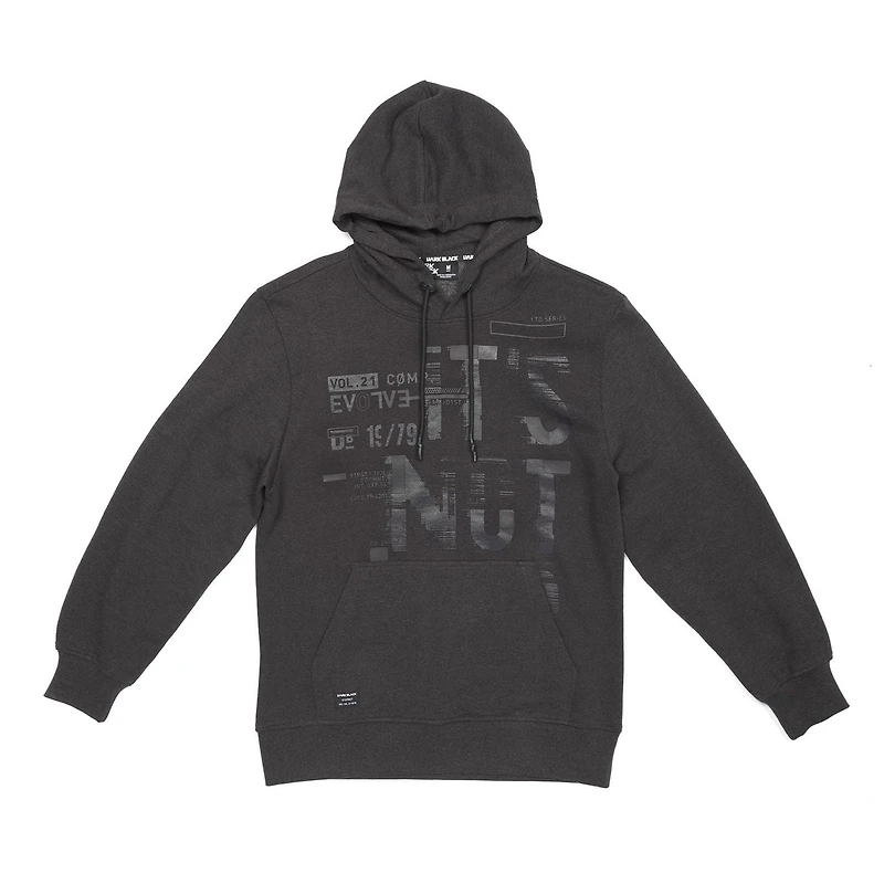 Dark Black Men's Long-Sleeve Hooded Sweatshirt