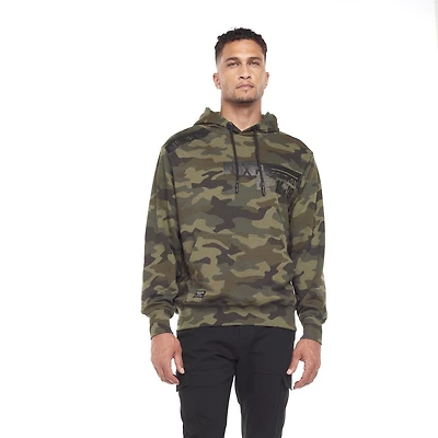 Chandail manches longues à capuchon Dark Black pour hommes