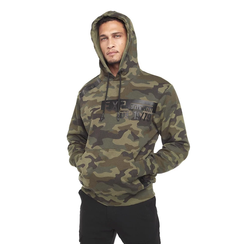 Dark Black Men's Long-Sleeve Hooded Sweatshirt