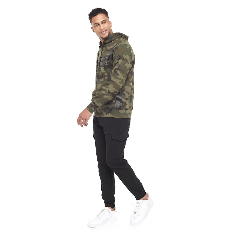 Chandail manches longues à capuchon Dark Black pour hommes