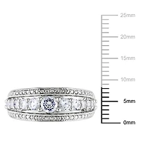 Bague mode Miabella avec 1.13 carat de saphir blanc synthétique en argent sterling