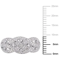 Miabella 1/4 Carat T.W. Diamond Sterling Silver Weaving Filigree Ring