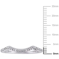 Miabella Diamond-Accent Sterling Silver Chevron Wedding Band