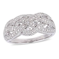 Miabella 1/4 Carat T.W. Diamond Sterling Silver Weaving Filigree Ring