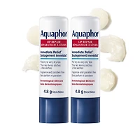 Aquaphor Baume à Lèvres Réparateur, Lèvres Sèches, Gercées et Crevassées, 2 x 4 2x4.8g baton