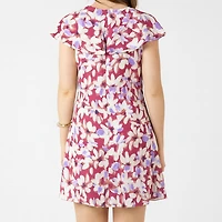 Devoted, Ruffled Flounce Hem Mini Dress, Sizes XS-XL