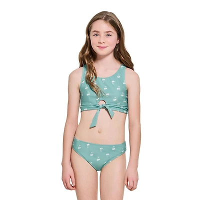 Summer Flirtt Girls Printed Bikini Set with Front Tie Detail