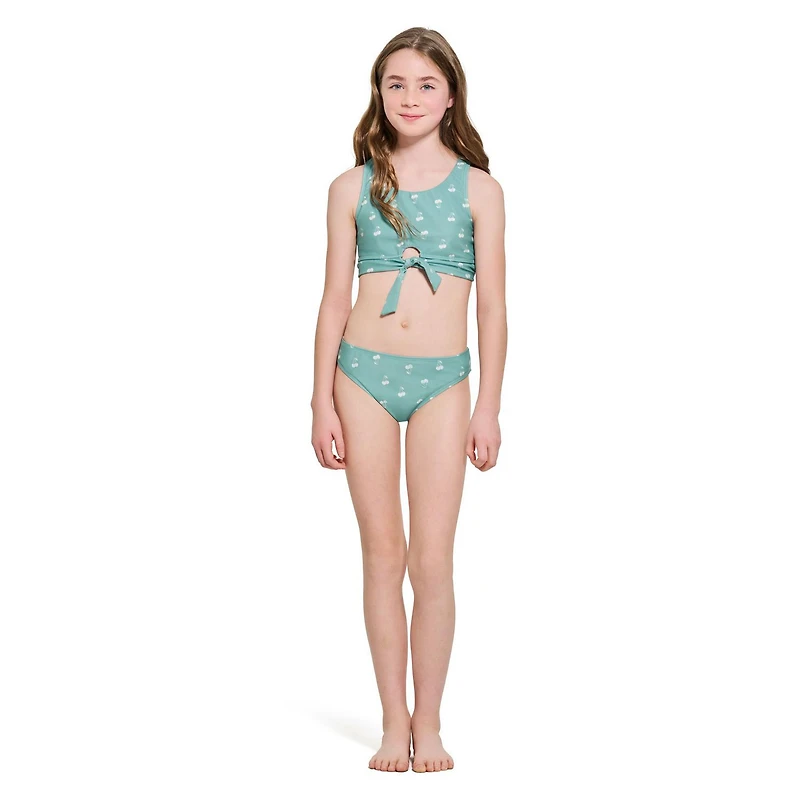 Ensemble bikini imprimé avec nœud à l’avant pour fille Summer Flirtt