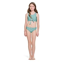 Ensemble bikini imprimé avec nœud à l’avant pour fille Summer Flirtt