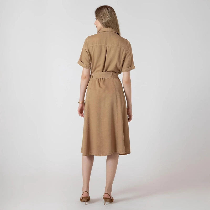 Devoted, Belted Utility Midi Dress, Sizes XS-XL