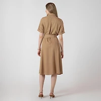 Devoted, Belted Utility Midi Dress, Sizes XS-XL