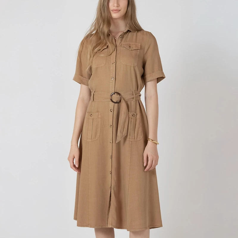 Devoted, Robe midi utilitaire à ceinture, tailles TP TG