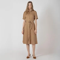 Devoted, Belted Utility Midi Dress, Sizes XS-XL