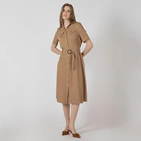Devoted, Belted Utility Midi Dress, Sizes XS-XL