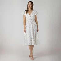 Devoted, Wrap Front Tiered Midi Dress, Sizes XS-XL