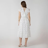 Devoted, Wrap Front Tiered Midi Dress, Sizes XS-XL