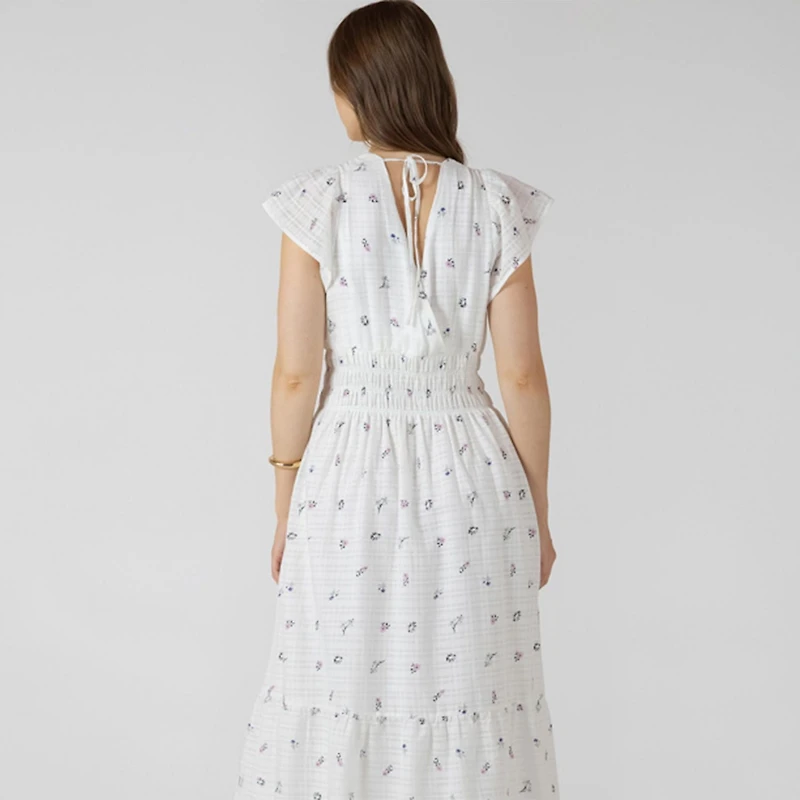 Devoted, Wrap Front Tiered Midi Dress, Sizes XS-XL