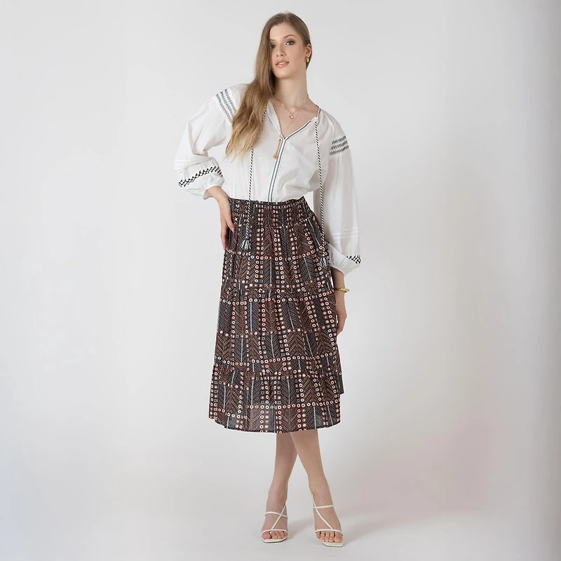 Devoted, Smocked Waist Skirt, Sizes XS-XL